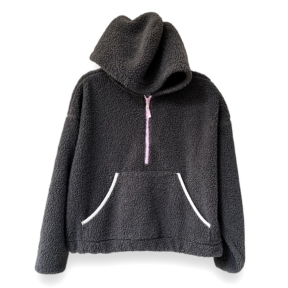 Wild Fable Pullover Sherpa Hoodie | Size Medium | Grey | Quarter Zip | $20.00 - Picture 3 of 8